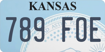 KS license plate 789FOE