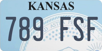 KS license plate 789FSF