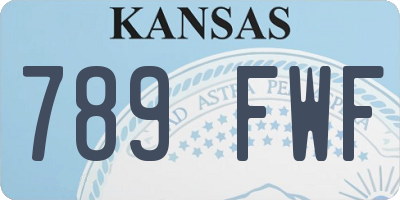 KS license plate 789FWF
