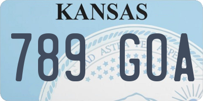 KS license plate 789GOA