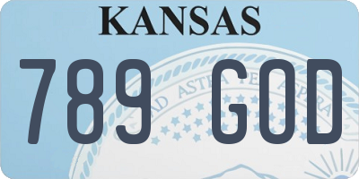 KS license plate 789GOD