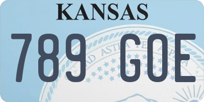 KS license plate 789GOE