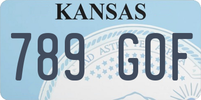 KS license plate 789GOF