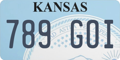 KS license plate 789GOI