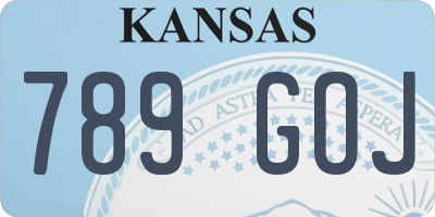 KS license plate 789GOJ