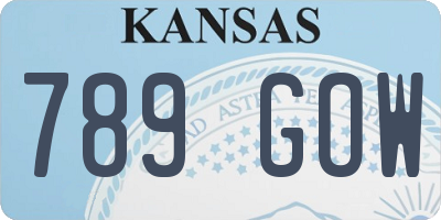 KS license plate 789GOW
