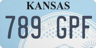 KS license plate 789GPF