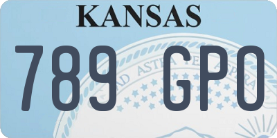 KS license plate 789GPO