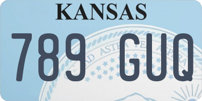 KS license plate 789GUQ