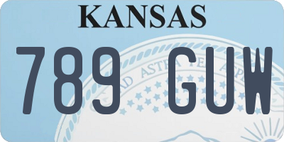 KS license plate 789GUW