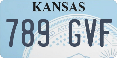 KS license plate 789GVF