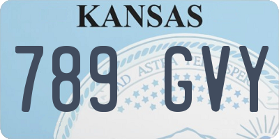 KS license plate 789GVY
