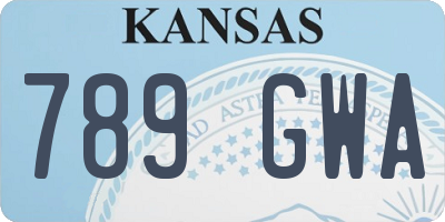 KS license plate 789GWA