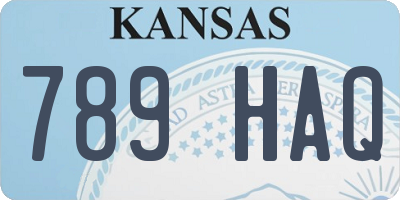 KS license plate 789HAQ