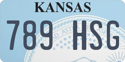 KS license plate 789HSG