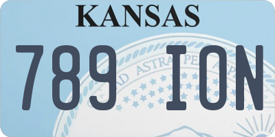 KS license plate 789ION