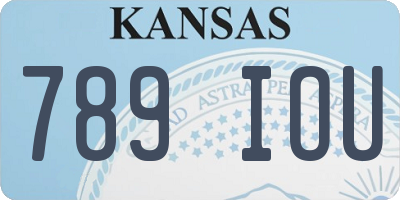 KS license plate 789IOU