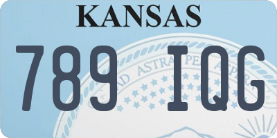 KS license plate 789IQG