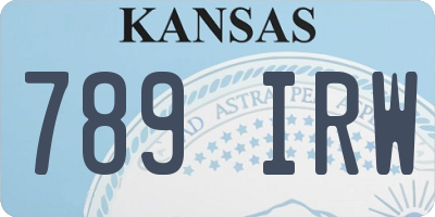 KS license plate 789IRW