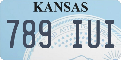 KS license plate 789IUI