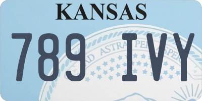 KS license plate 789IVY