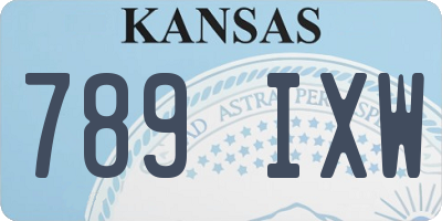 KS license plate 789IXW