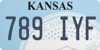 KS license plate 789IYF
