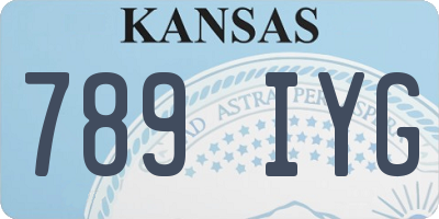 KS license plate 789IYG