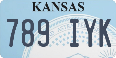 KS license plate 789IYK