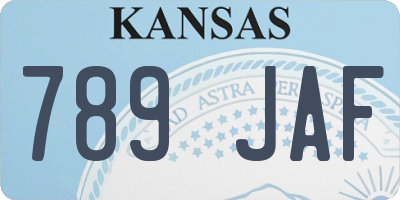 KS license plate 789JAF