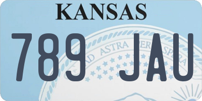 KS license plate 789JAU