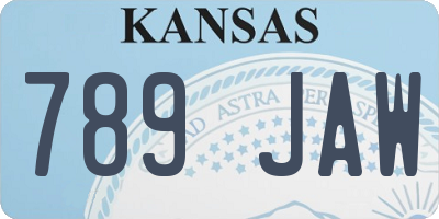 KS license plate 789JAW
