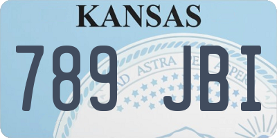 KS license plate 789JBI