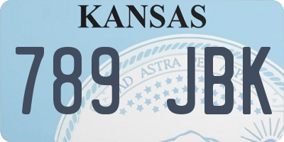KS license plate 789JBK