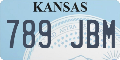 KS license plate 789JBM