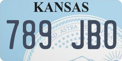 KS license plate 789JBO