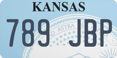 KS license plate 789JBP