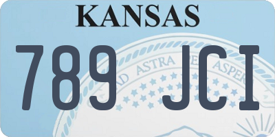 KS license plate 789JCI