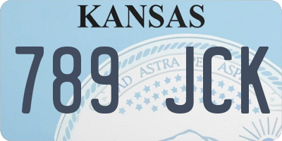 KS license plate 789JCK