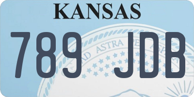 KS license plate 789JDB