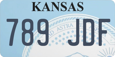 KS license plate 789JDF