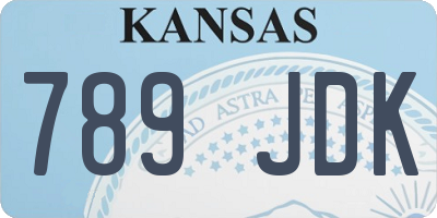 KS license plate 789JDK
