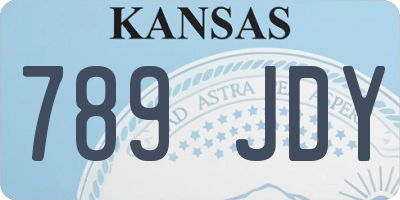 KS license plate 789JDY