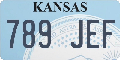 KS license plate 789JEF