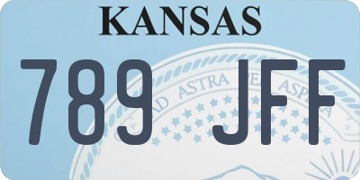 KS license plate 789JFF