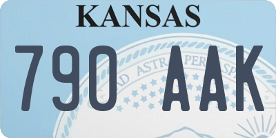 KS license plate 790AAK