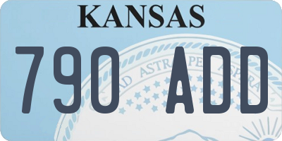 KS license plate 790ADD