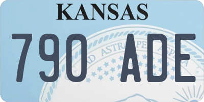 KS license plate 790ADE
