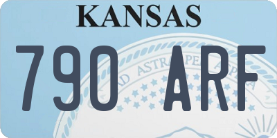 KS license plate 790ARF