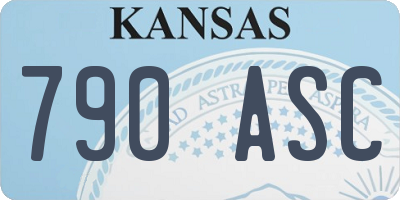 KS license plate 790ASC